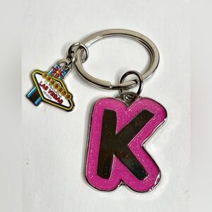 NWT Initial Pink Letter K Keychain